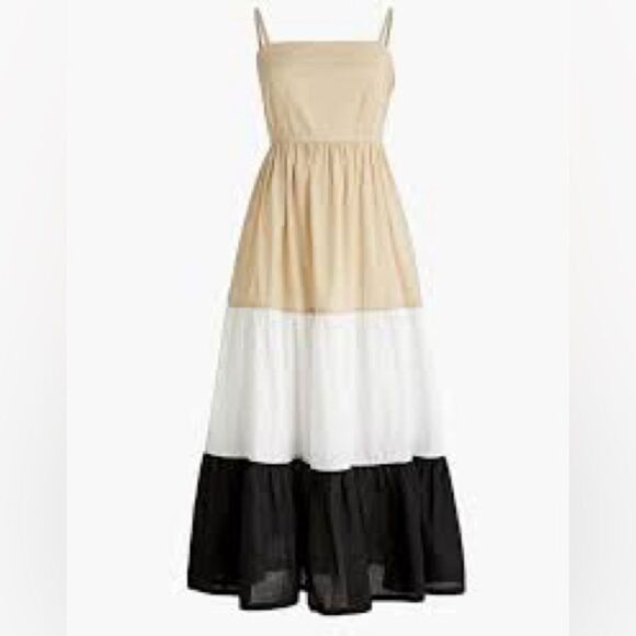 J.Crew Sleeveless Colorblock Tiered Dress 14 - Picture 3 of 8